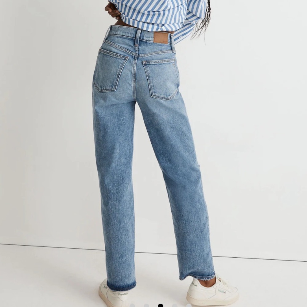 Madewell The Perfect Vintage Straight Jean Kingsbury Wash Knee-Rip Edition - Picture 3 of 13